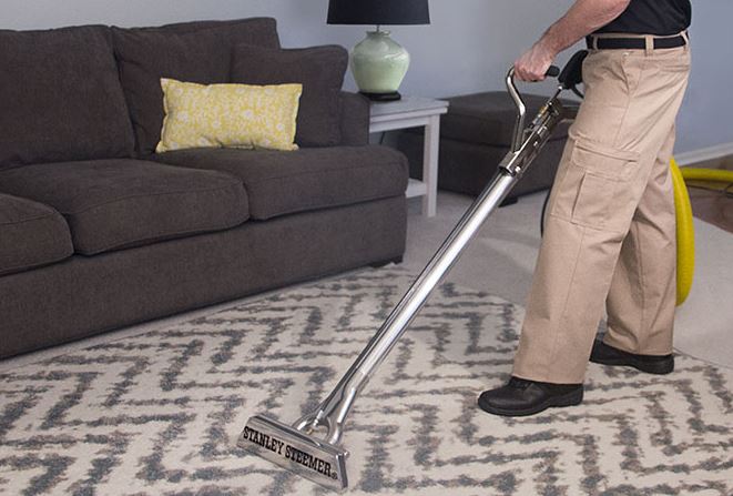 The area rug cleaning process in a home